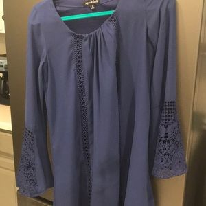 Blue Sequin Hearts dress with lace